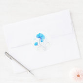 Aquarelle bleu fleur sceau mariage / autocollant (Enveloppe)