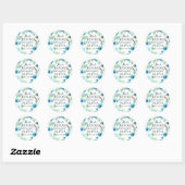 Aquarelle Bleu Fleurs Ce Livre Appartient Stickers (Feuille)