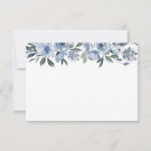 aquarelle bleu fleurs funérailles merci cartes (Dos)