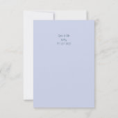 Aquarelle Bleu Floral faire-part de mariage orné (Dos)