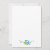Aquarelle bleu Floral Grad Party Invitation or (Dos)