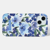 Aquarelle bleu Floral iPhone / coque ipad (Verso (horizontal))