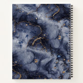 Aquarelle bleu foncé or Monogramme Carnet de scrip (Dos)