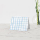 Aquarelle bleu foncé Plaid & Bow Merci bébé (Dos)