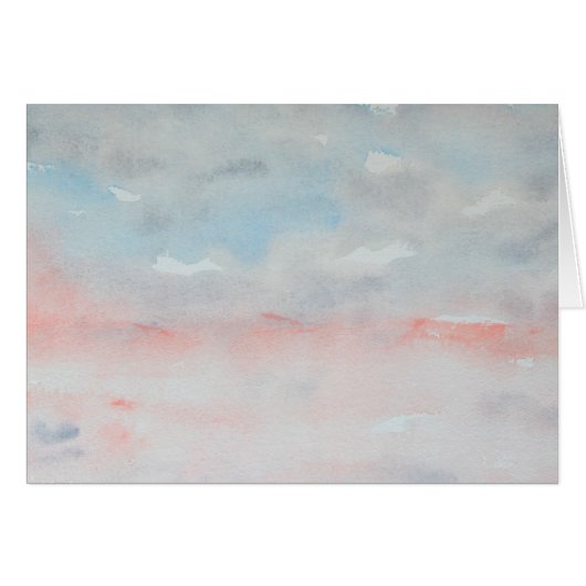 Aquarelle bleu gris rose impressionniste Paysage (Devant horizontal)