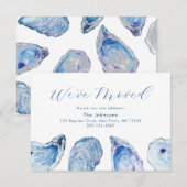 Aquarelle bleu huître Changement de carte d'adress (Devant / Derrière)