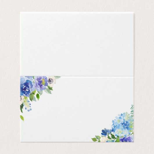 Aquarelle bleu Hydrangea Bouquet floral (Outside Unfolded)
