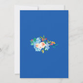 Aquarelle bleu Hydrangea Faire-part de mariage (Dos)