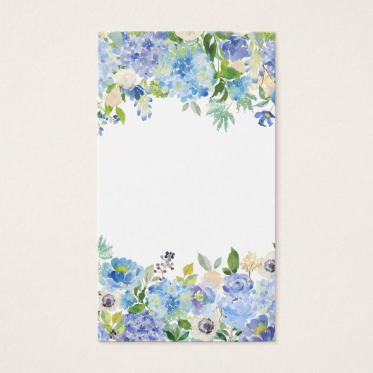 Aquarelle Bleu Hydrangée Blank Floral Vertical (Devant)