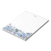 Aquarelle Bleu Hydrangée Personnalisée Bloc-notes (Tourné)