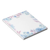 Aquarelle Bleu Hydrangée Personnalisée Bloc-notes (Incliné)