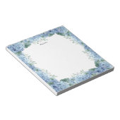 Aquarelle Bleu Hydrangée Personnalisée Bloc-notes (Incliné)