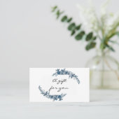 Aquarelle bleu indigo fleurs certificat cadeau (Debout devant)