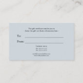 Aquarelle bleu indigo montagnes certificat cadeau (Dos)