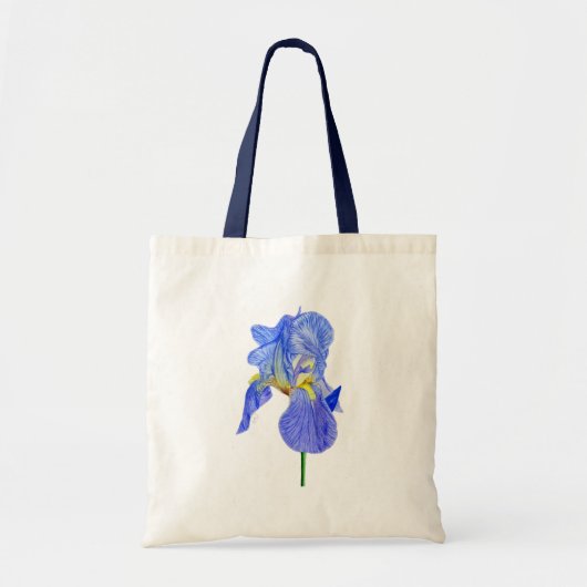 Aquarelle bleu Iris Sac fourre-tout Fleur (Devant)