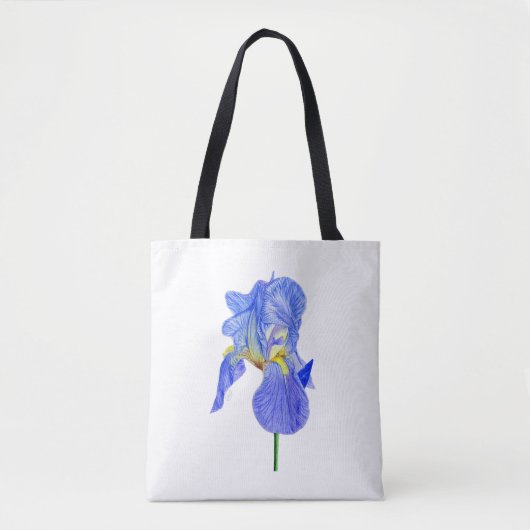 Aquarelle bleu Iris Sac fourre-tout Fleur (Devant)