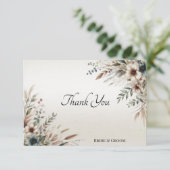 Aquarelle bleu ivoire Carte de remerciements (Debout devant)