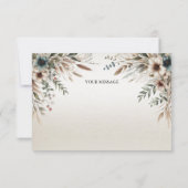 Aquarelle bleu ivoire Carte de remerciements (Dos)