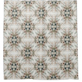 Aquarelle bleu ivoire Fleurs Douche Rideau (Devant)