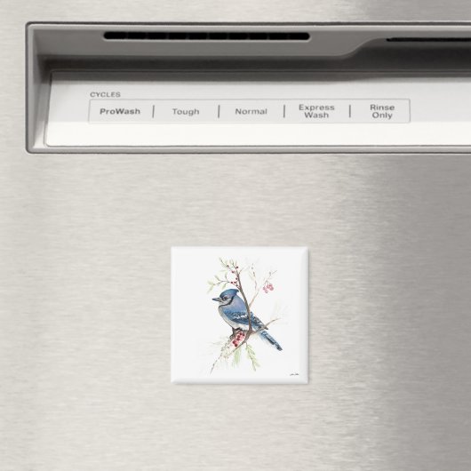 Aquarelle bleu Jay Bird Magnet d'art (In Situ (Lave-vaisselle))