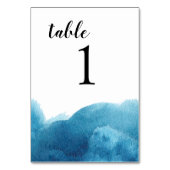 Aquarelle Bleu Laver les numéros de table (Dos)