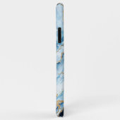 Aquarelle Bleu Marbre Or Coque-Mate coque iphone (Dos/Droite)