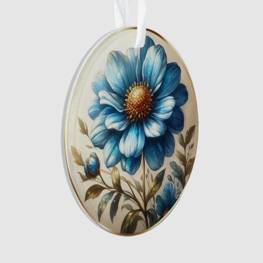 Aquarelle Bleu marguerite (devant)