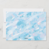 Aquarelle bleu moderne Carte photo du Nouvel An (Dos)