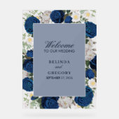 Aquarelle bleu moderne Floral Mariage clair (Recto)