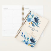 Aquarelle bleu moderne Floral Personnalisé (Devant avec enveloppe)