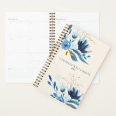 Aquarelle bleu moderne Floral Personnalisé 2022 (Devant avec enveloppe)