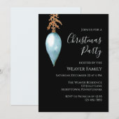 Aquarelle bleu moderne invitation à Noël (Devant / Derrière)