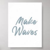 Aquarelle bleu muet faire des vagues poster (Devant)