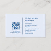 Aquarelle bleu or | Carte de visite de code QR (Dos)