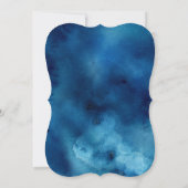 Aquarelle Bleu & Or Enregistrer La Date Invitation (Dos)