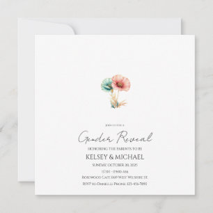 Aquarelle bleu ou rose Genre Reveillez Invitation