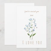 aquarelle bleu oublier ne pas me saluer carte (Devant / Derrière)