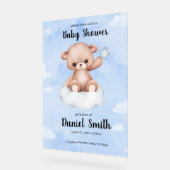 Aquarelle bleu Ours en tourbe pour Baby shower (Angle)