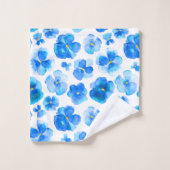 Aquarelle bleu pansies violas serviettes (Gant de toilette)