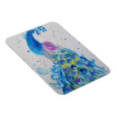 Aquarelle bleu Peacock Oiseau Aquarelle Magnet d'a (Côté Droit)