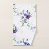Aquarelle Bleu Pois doux Jardin Fleur Motif (Serviette à main)