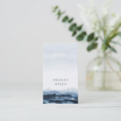 aquarelle bleu poussiéreux paysage Carte de visite (Debout devant)