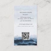 aquarelle bleu poussiéreux paysage Carte de visite (Dos)