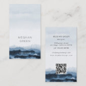 aquarelle bleu poussiéreux paysage Carte de visite (Devant / Derrière)