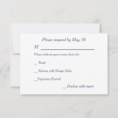 Aquarelle bleu romantique Floral Menu Mariage RSVP (Dos)