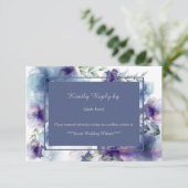 Aquarelle bleu romantique Mariage floral RSVP (Debout devant)