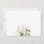 Aquarelle bleu Rose blanche Mariage Carte RSVP (Dos)