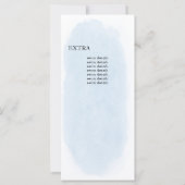 Aquarelle bleu Rose blanche Programme de mariage (Dos)