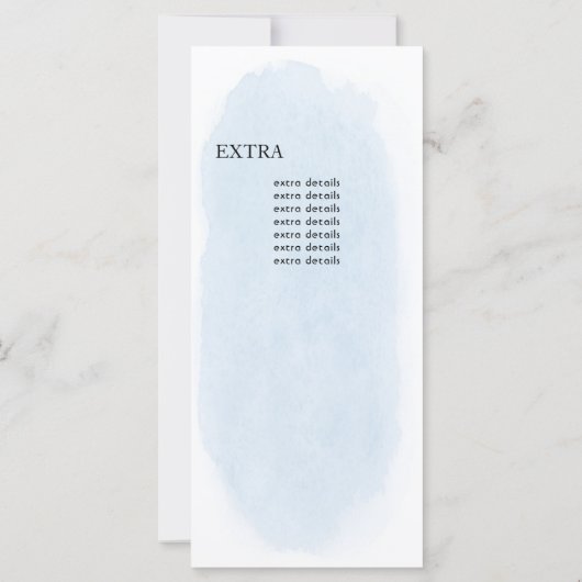 Aquarelle bleu Rose blanche Programme de mariage (Dos)