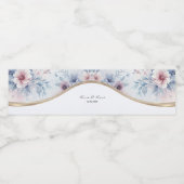 Aquarelle bleu rose Étiquette de bouteille d'eau (Étiquettes simples)